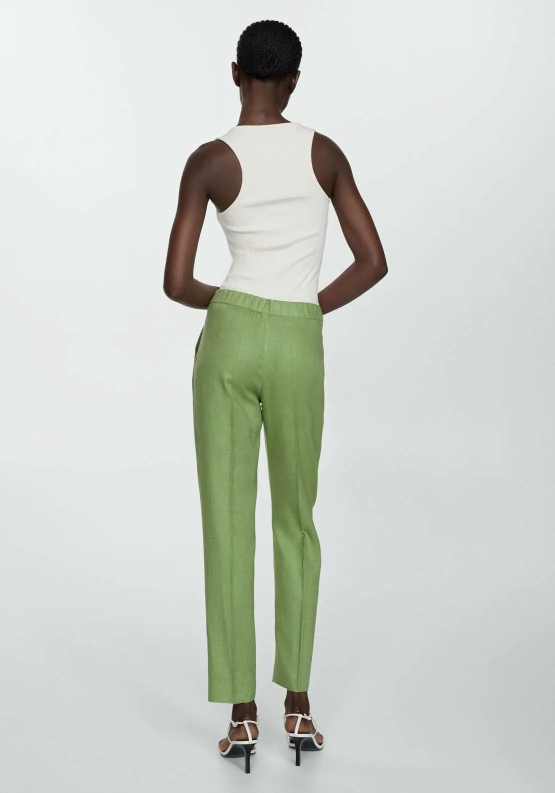 100% linen trousers - Green