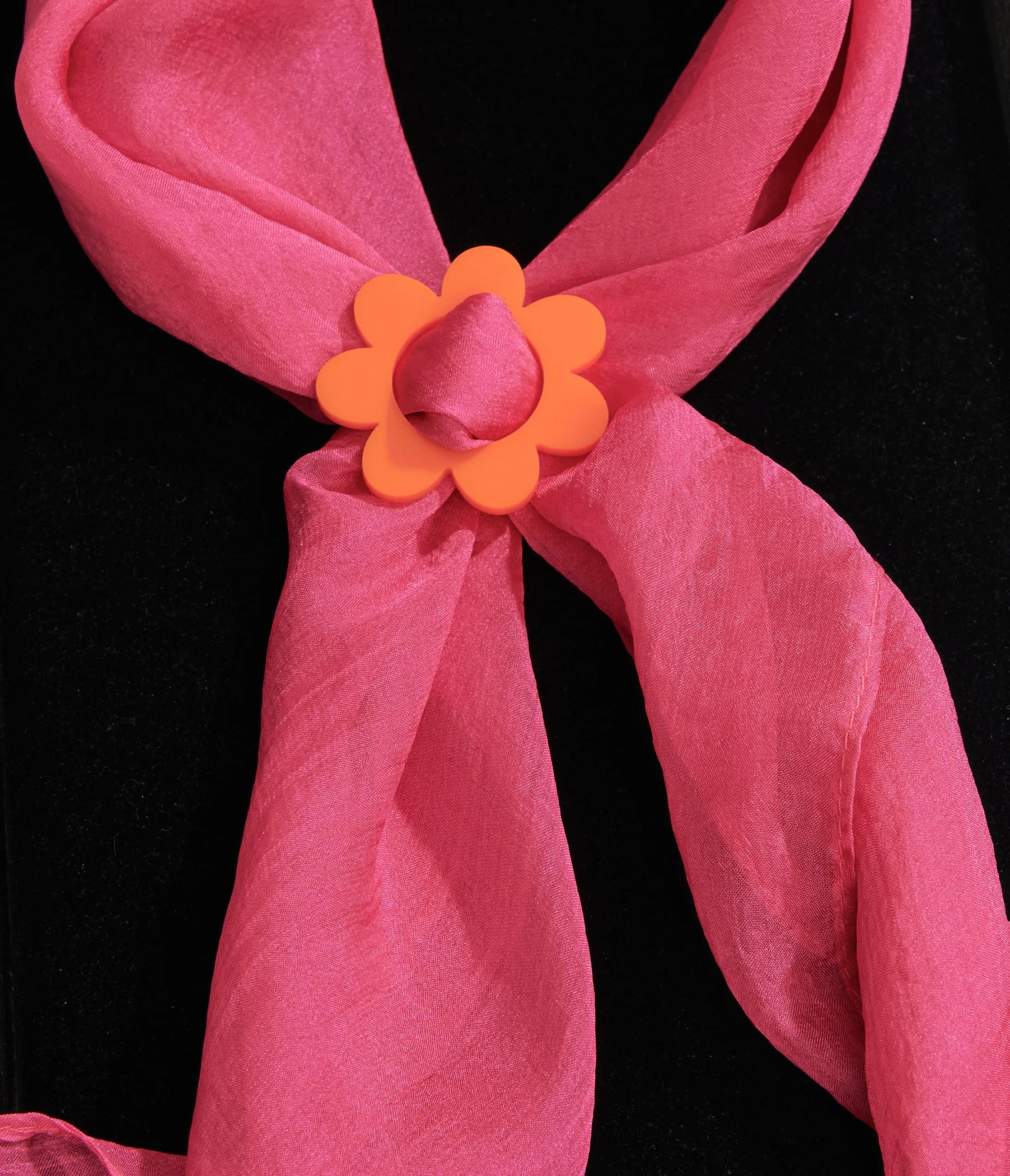 1960s Orange Daisy Scarf Slide