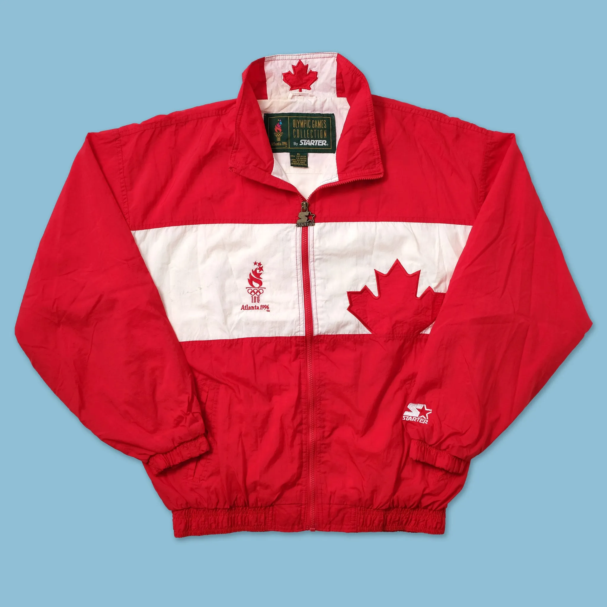 1996 Starter Atlanta Olympics Canada Track Jacket XLarge