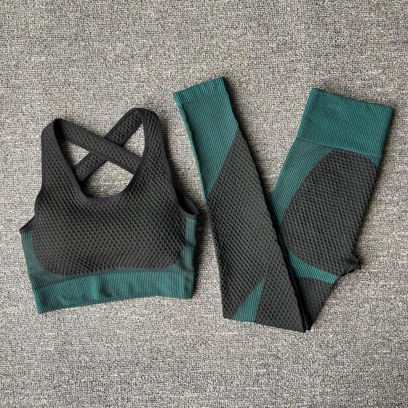 2/3PCS Seamless Yoga Set - Long Sleeve Crop Top and High