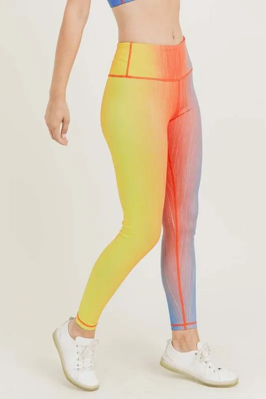 Active Ombre Color Print Workout Leggings