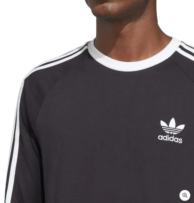 adidas  |Crew Neck Stripes Street Style Long Sleeves Plain Cotton