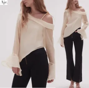 Aje  |Long Sleeves Plain Medium Party Style Elegant Style