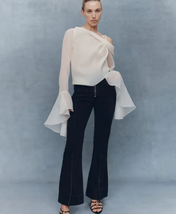 Aje  |Long Sleeves Plain Medium Party Style Elegant Style