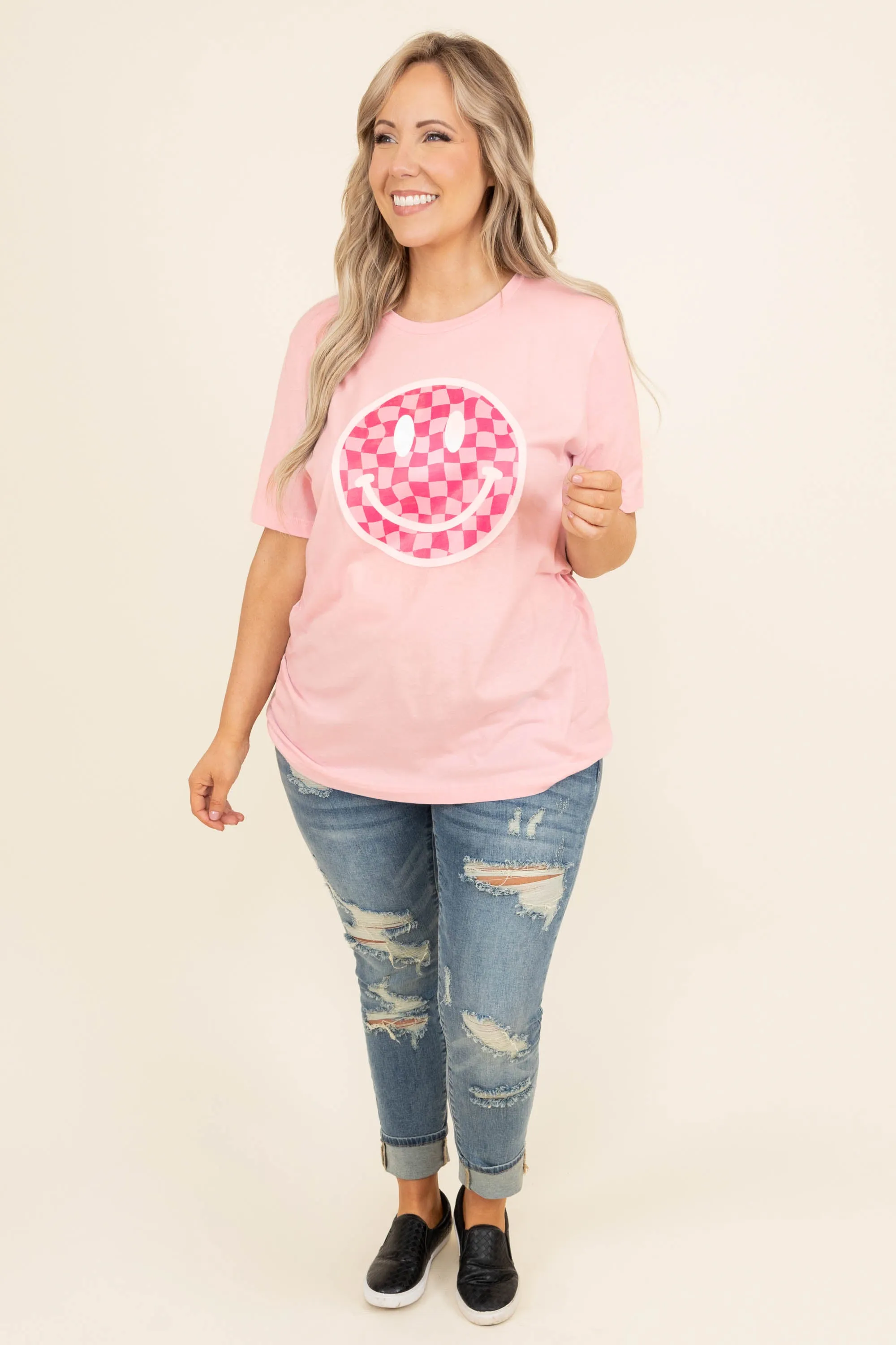 All Smiles Here Tee, Pink