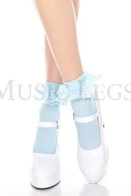 Ankle Hi w/ruffle trim Blue