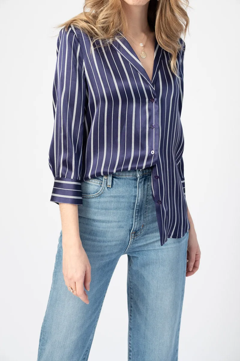 Aoki Blouse in Pinstripe