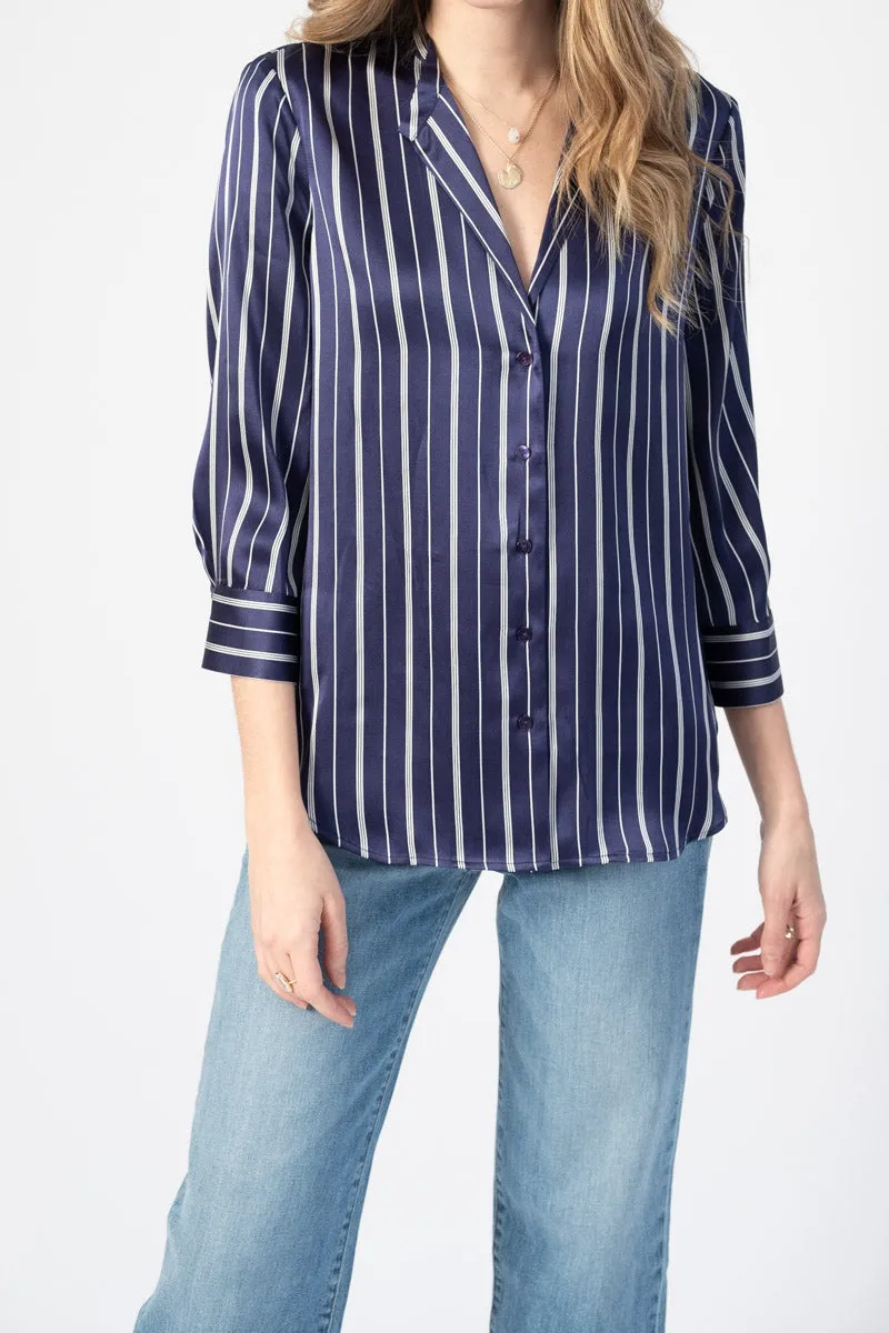 Aoki Blouse in Pinstripe