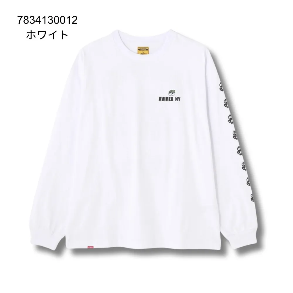 AVIREX  |Crew Neck Unisex Street Style Long Sleeves Plain Cotton