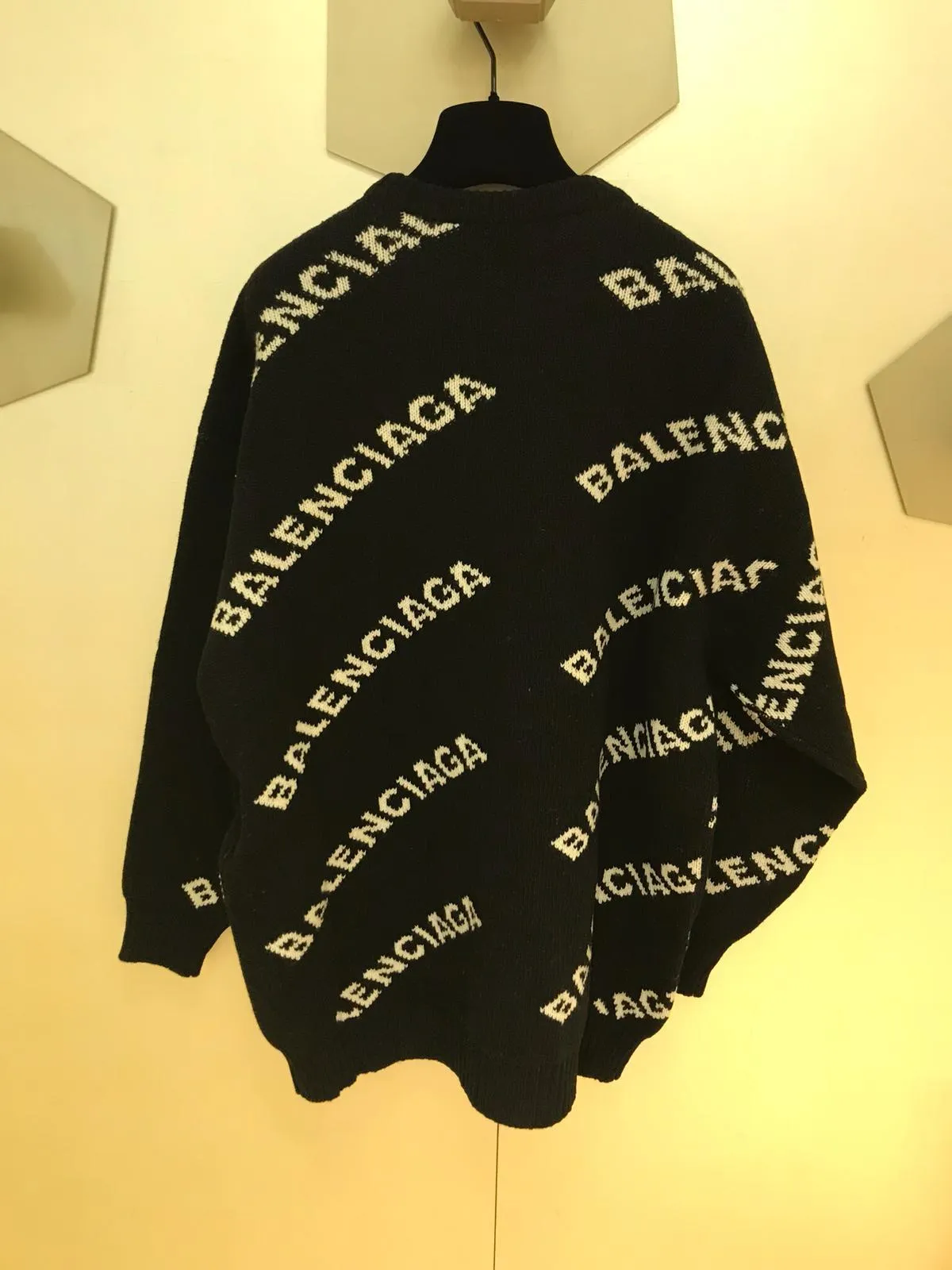 BALENCIAGA  |BALENCIAGA Woman Jacquard logo knit crew neck Sweaters