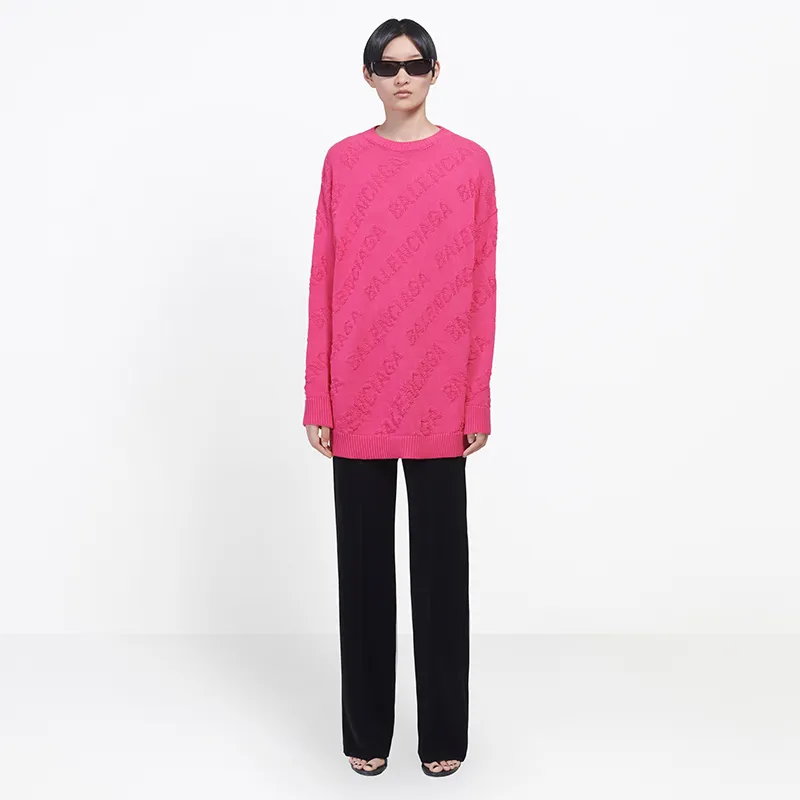 BALENCIAGA  |Crew Neck Casual Style Rib Street Style Long Sleeves Cotton