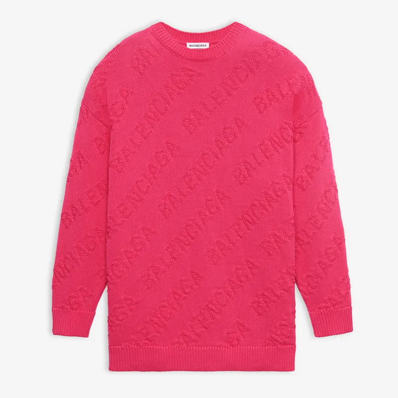 BALENCIAGA  |Crew Neck Casual Style Rib Street Style Long Sleeves Cotton