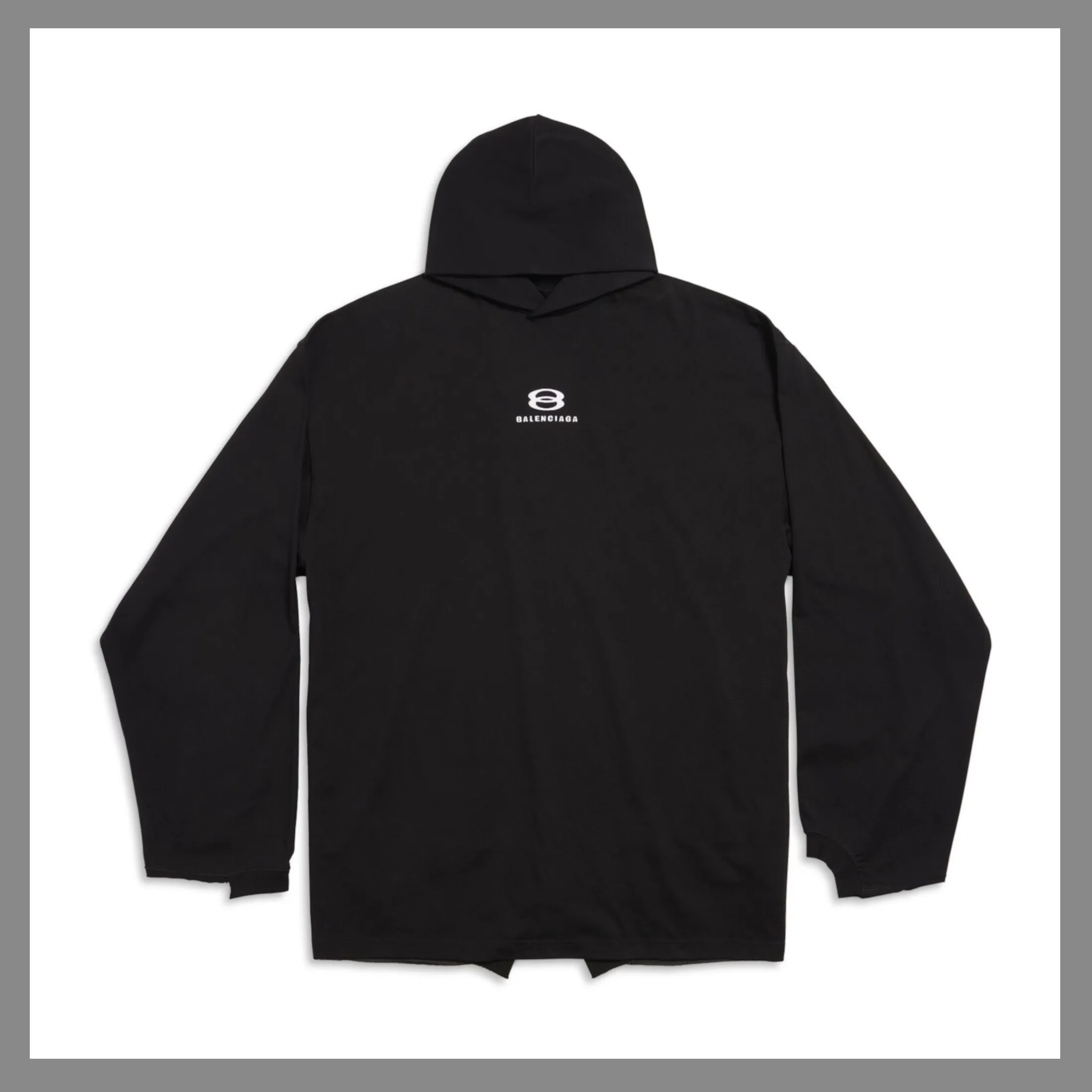 BALENCIAGA  |Long Sleeves Plain Cotton Logo Hoodies & Sweatshirts