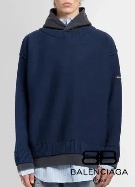 BALENCIAGA  |Pullovers Long Sleeves Cotton Luxury Hoodies