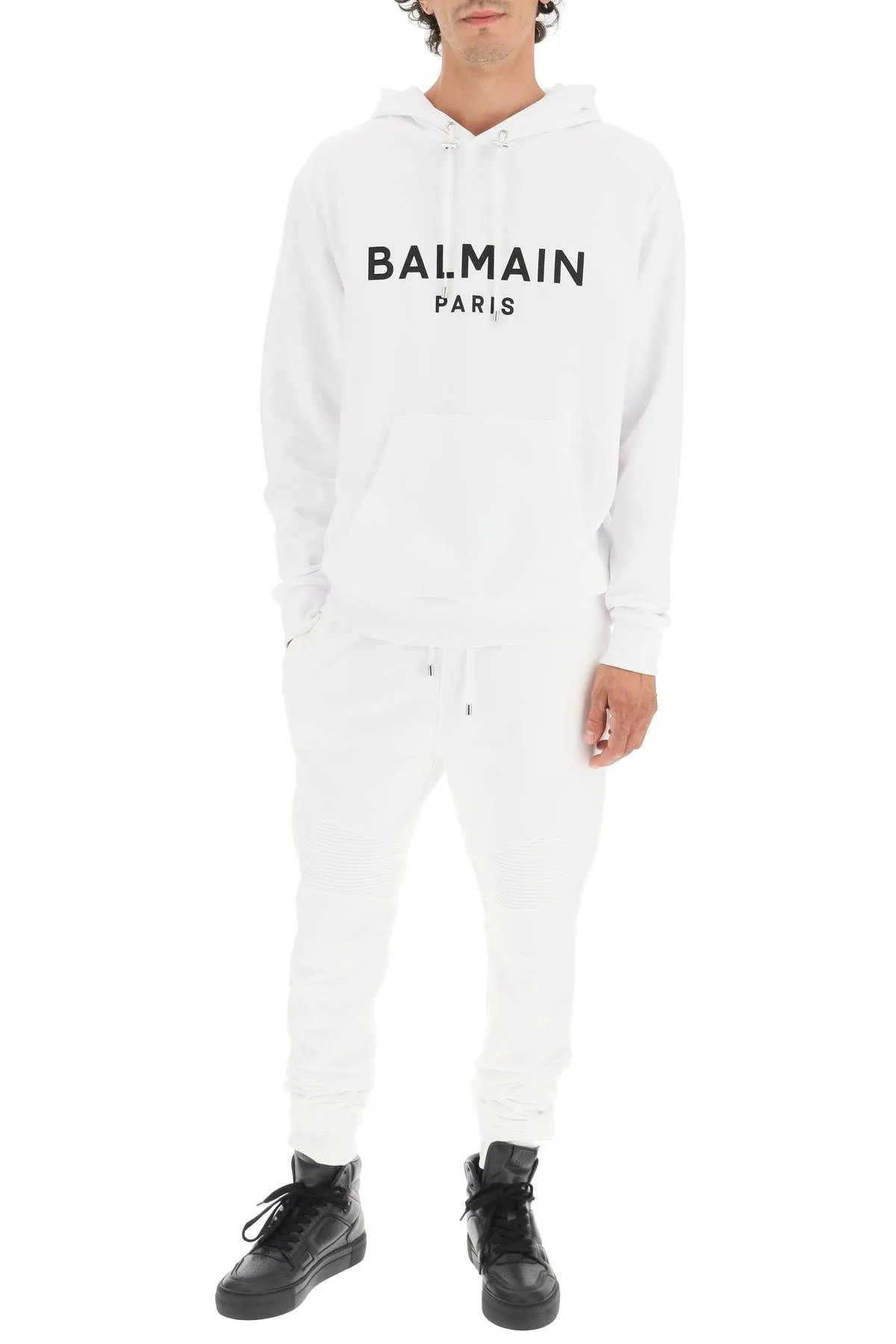 BALMAIN  |Pullovers Long Sleeves Cotton Logo Luxury Hoodies