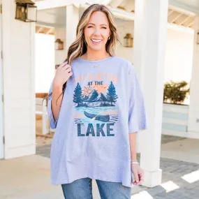 Better At The Lake Boyfriend Tee, Heather Gray