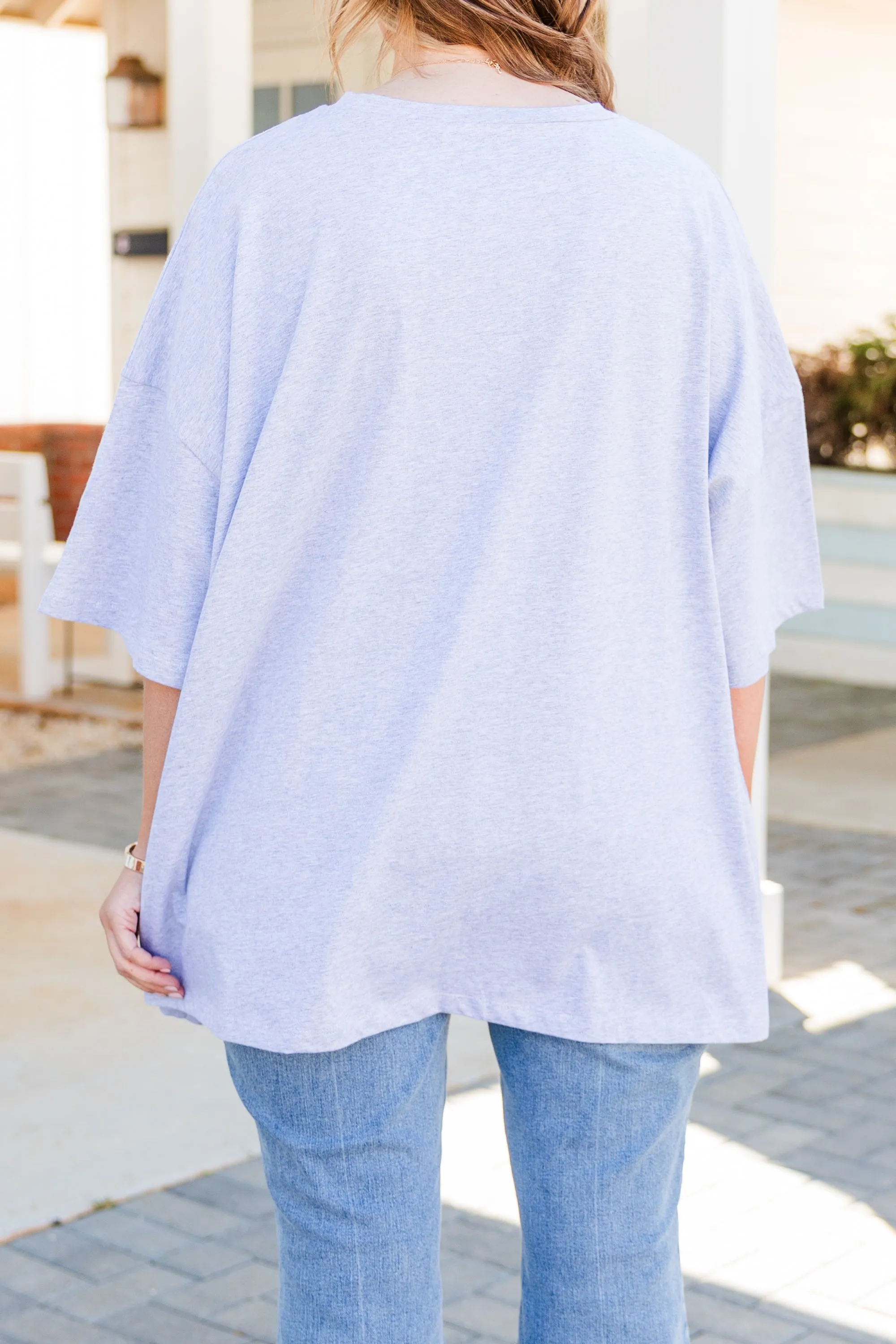 Better At The Lake Boyfriend Tee, Heather Gray