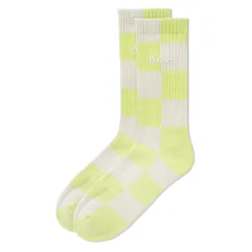 Butter Goods Checkered Socks Grey/Lime