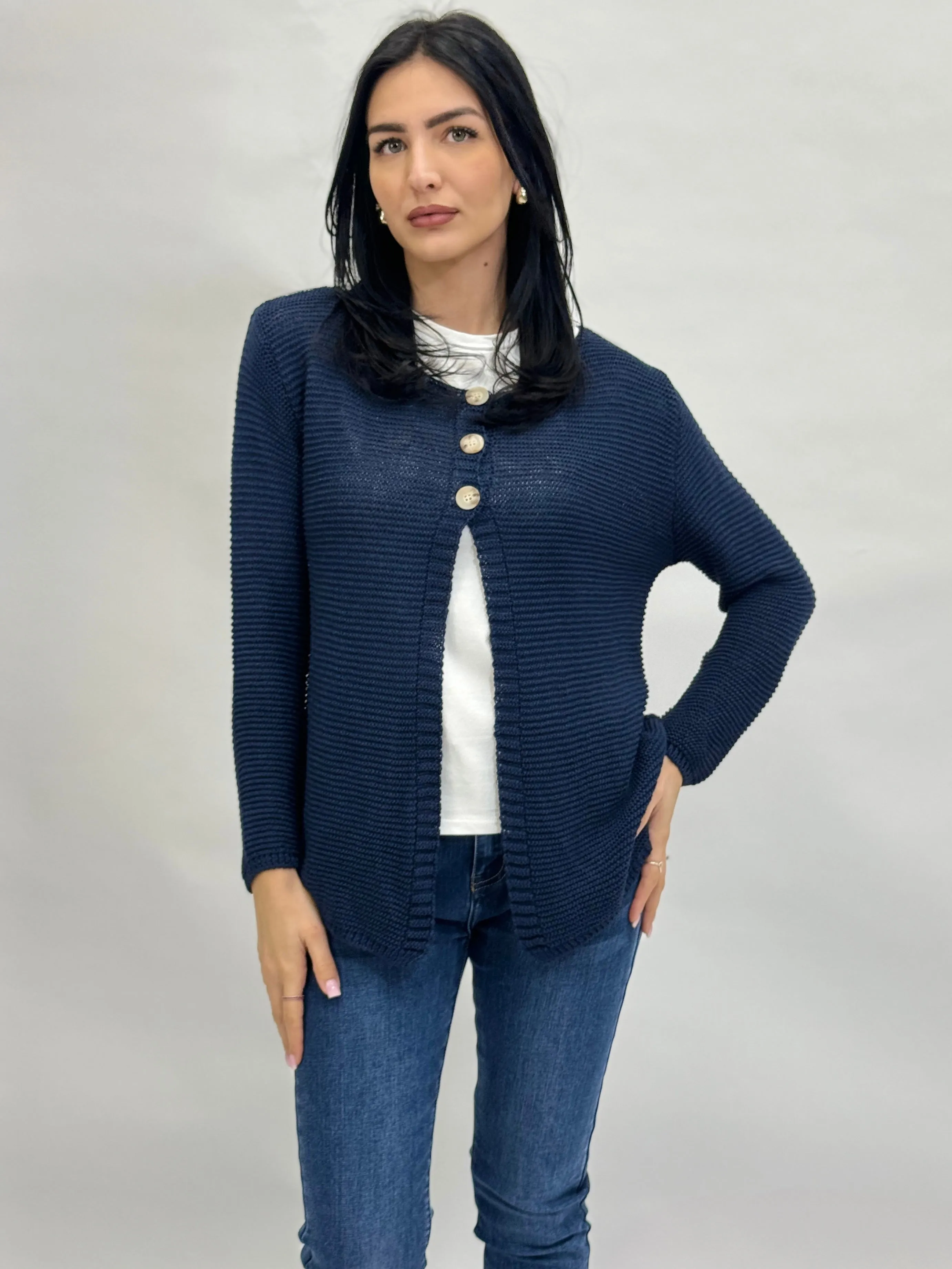 Cardigan con tre bottoni