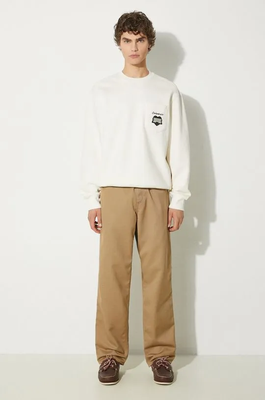 Carhartt WIP trousers Simple Pant men's beige color I020075.8Y02