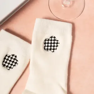 Checker Flower Sock