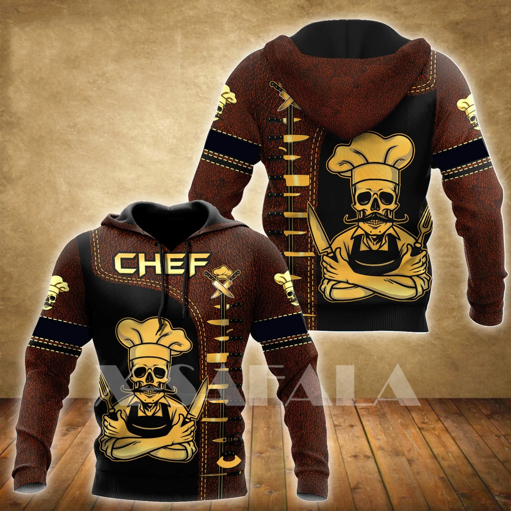 CHEF 3D ALL OVER PRINTED MEN AUTUMN HOODIE CUSTOM NAME - T-SHIRT DESIGN