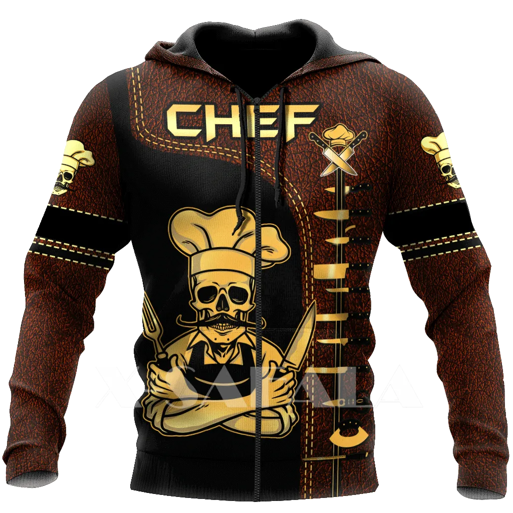 CHEF 3D ALL OVER PRINTED MEN AUTUMN HOODIE CUSTOM NAME - T-SHIRT DESIGN