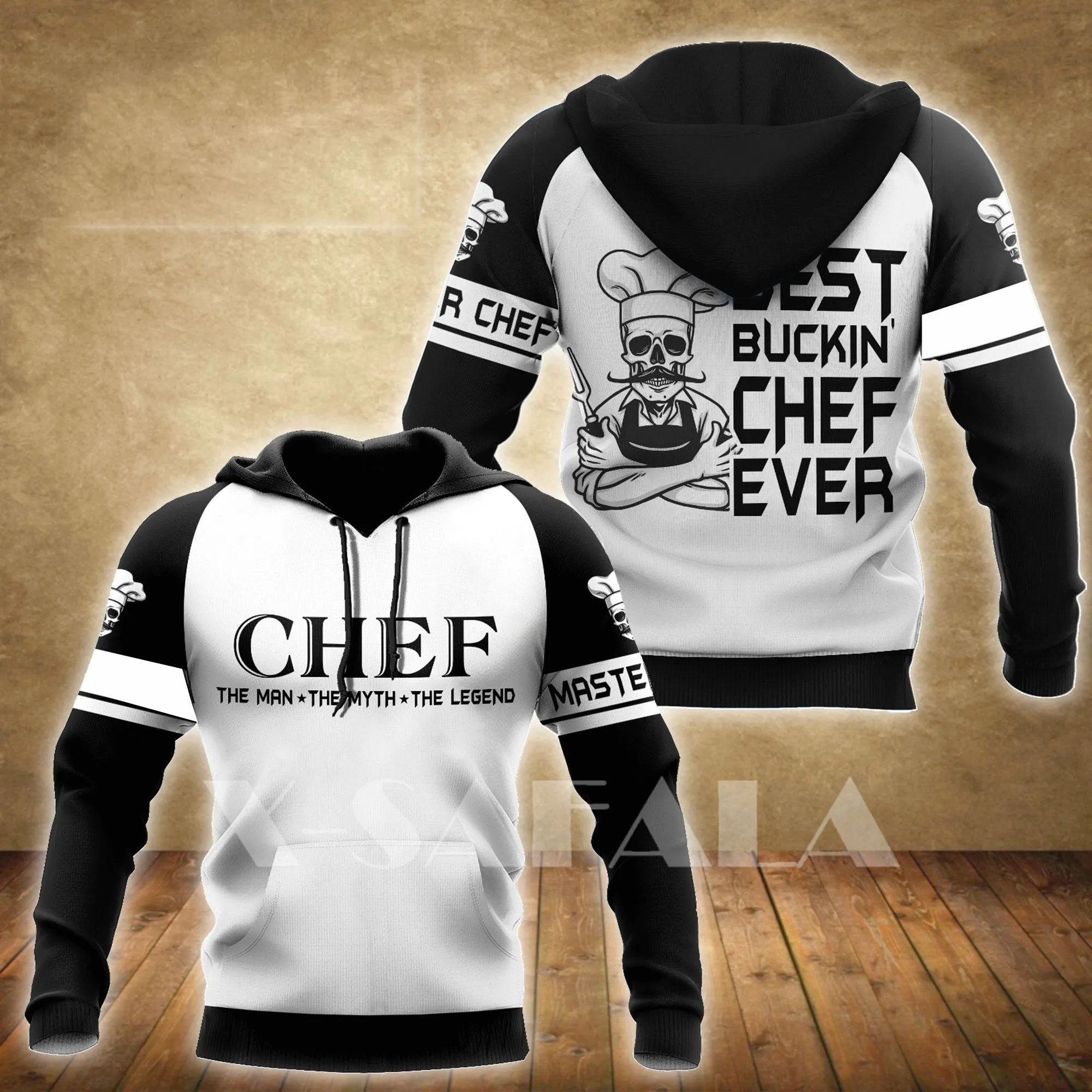 CHEF 3D ALL OVER PRINTED MEN AUTUMN HOODIE CUSTOM NAME - T-SHIRT DESIGN