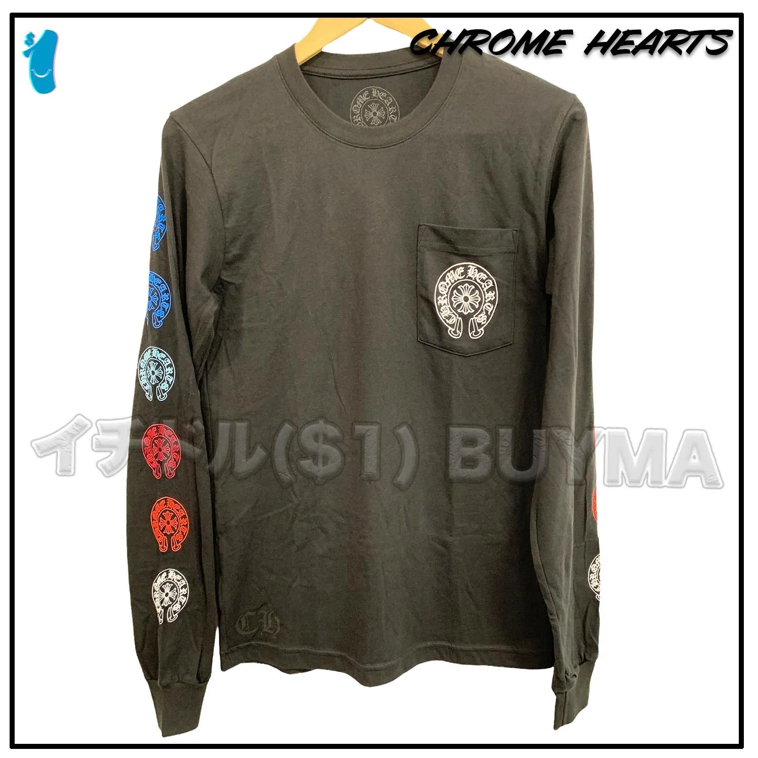 CHROME HEARTS  |Unisex Street Style U-Neck Long Sleeves Cotton