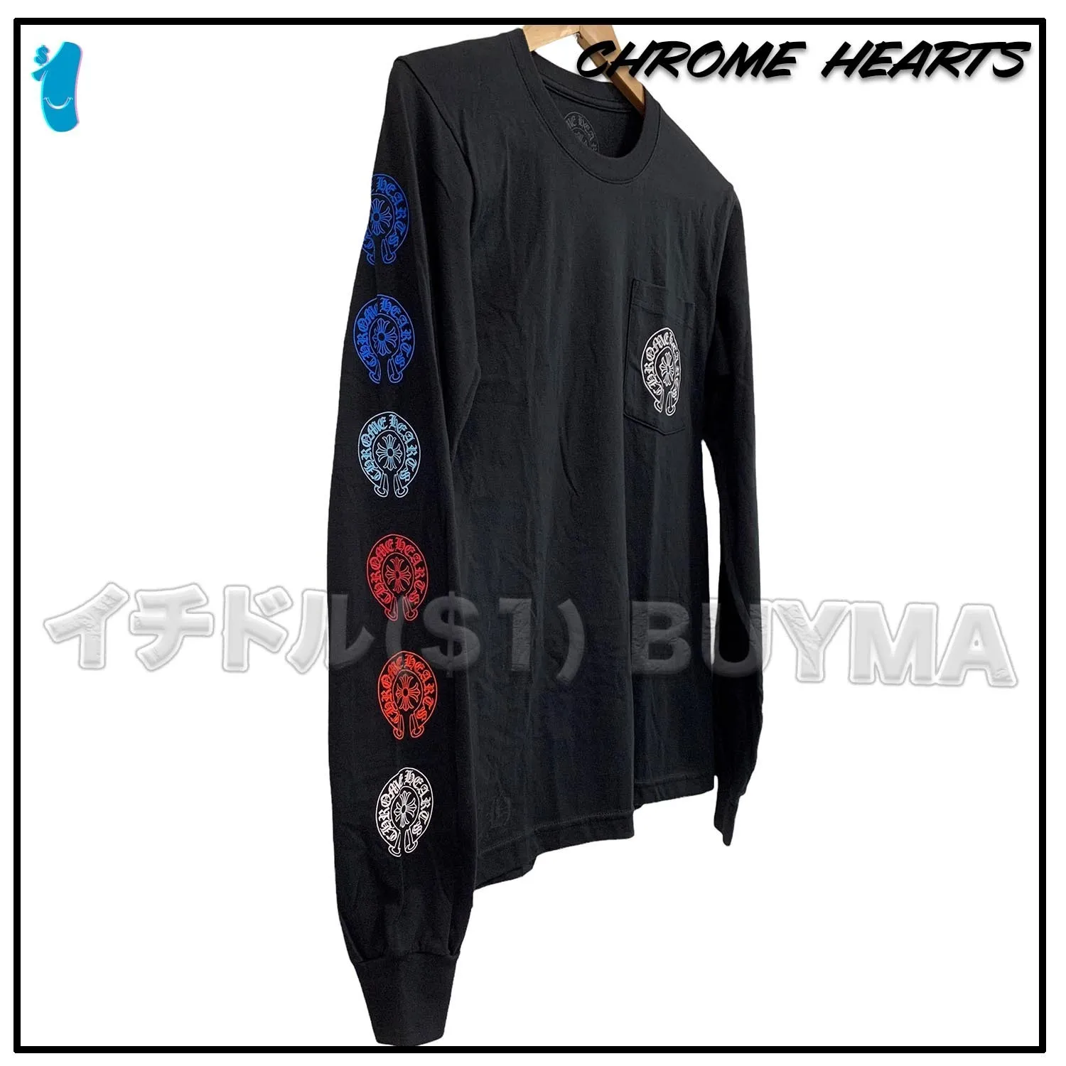 CHROME HEARTS  |Unisex Street Style U-Neck Long Sleeves Cotton