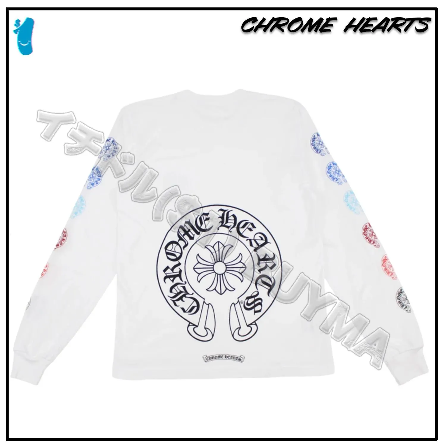 CHROME HEARTS  |Unisex Street Style U-Neck Long Sleeves Cotton