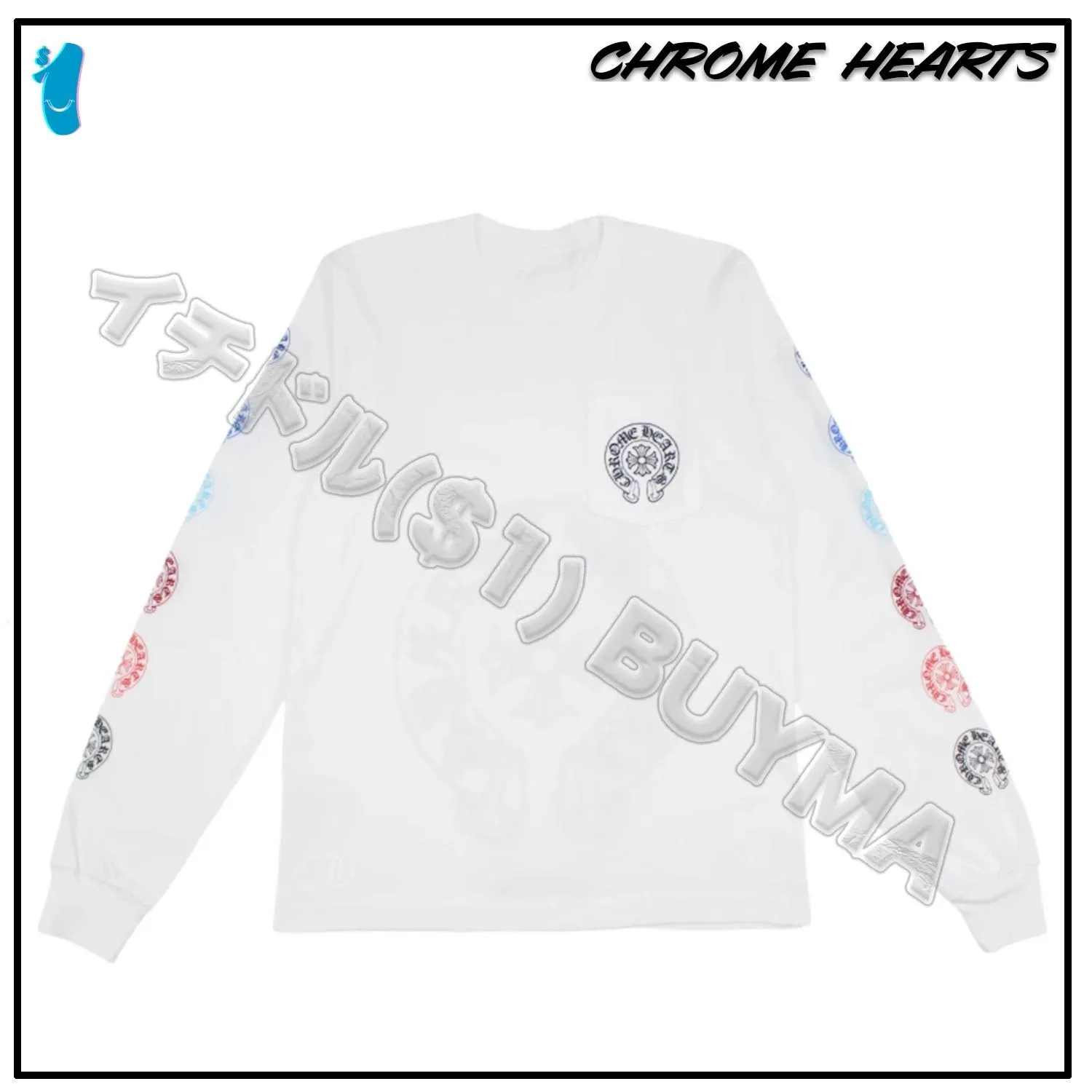 CHROME HEARTS  |Unisex Street Style U-Neck Long Sleeves Cotton