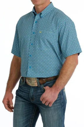 Cinch Blue Geo Print Arenaflex Shirt