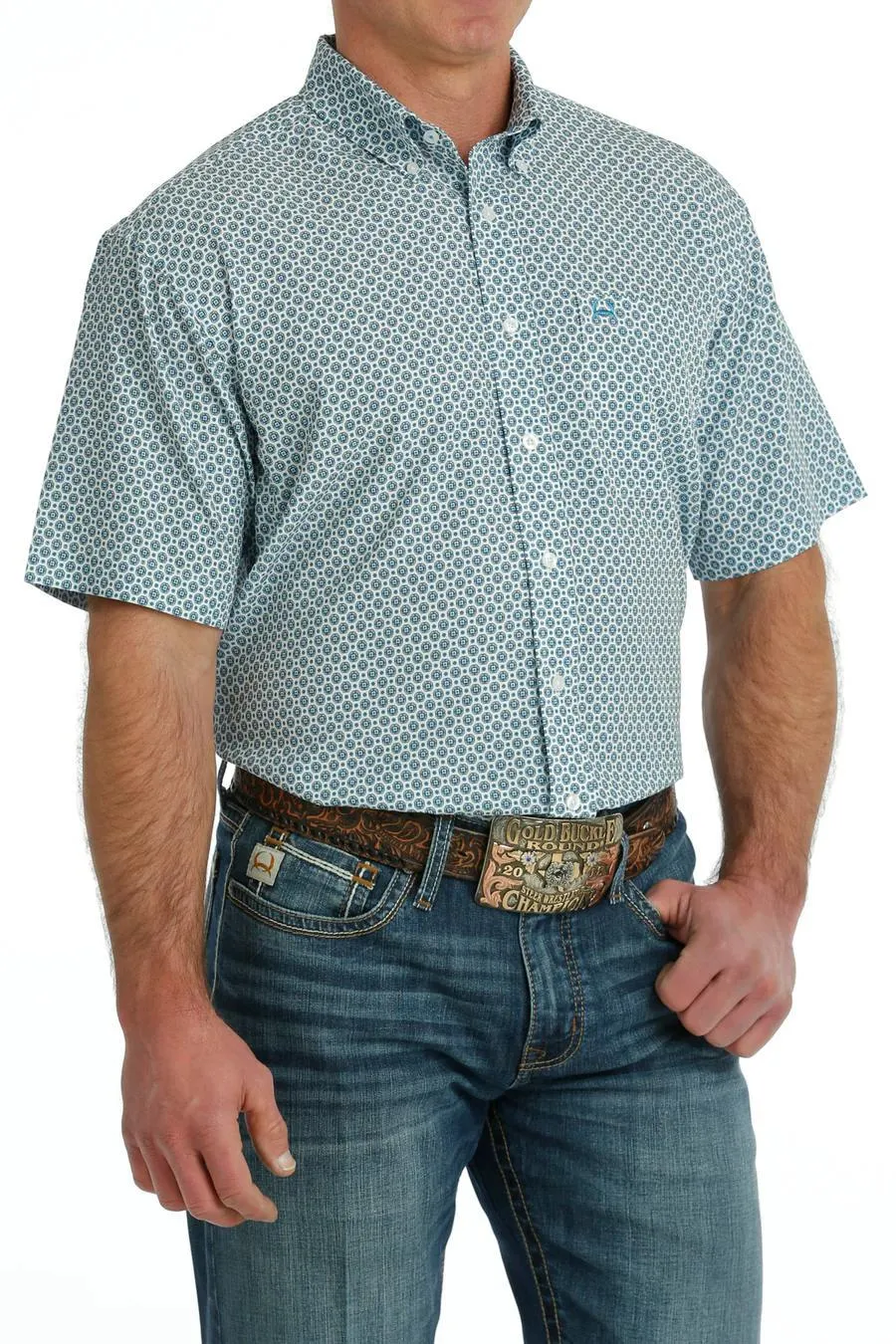 Cinch White/Teal Arenaflex Shirt