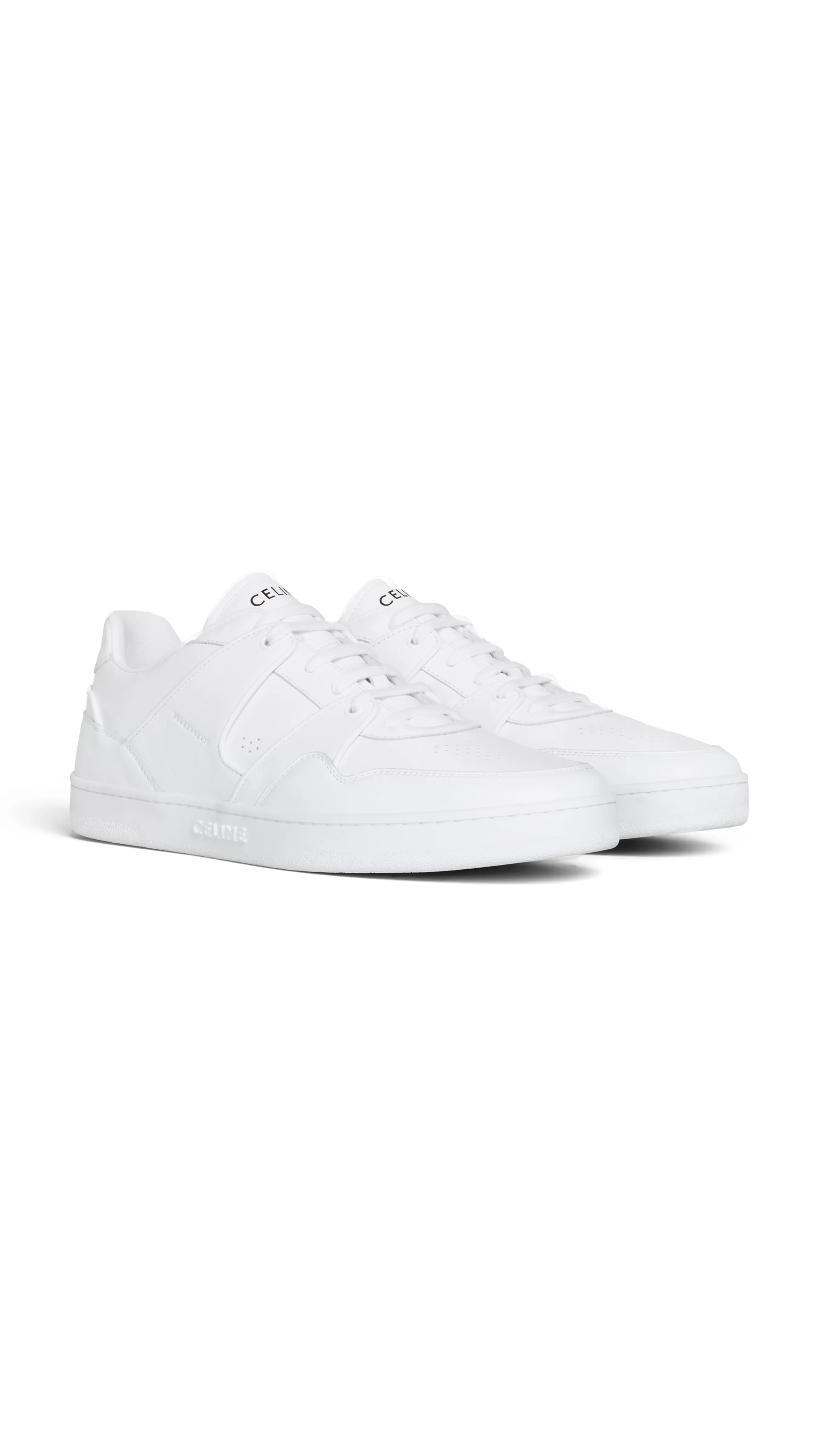 CT-04 Low Lace-up Sneaker in Calfskin - Optical White