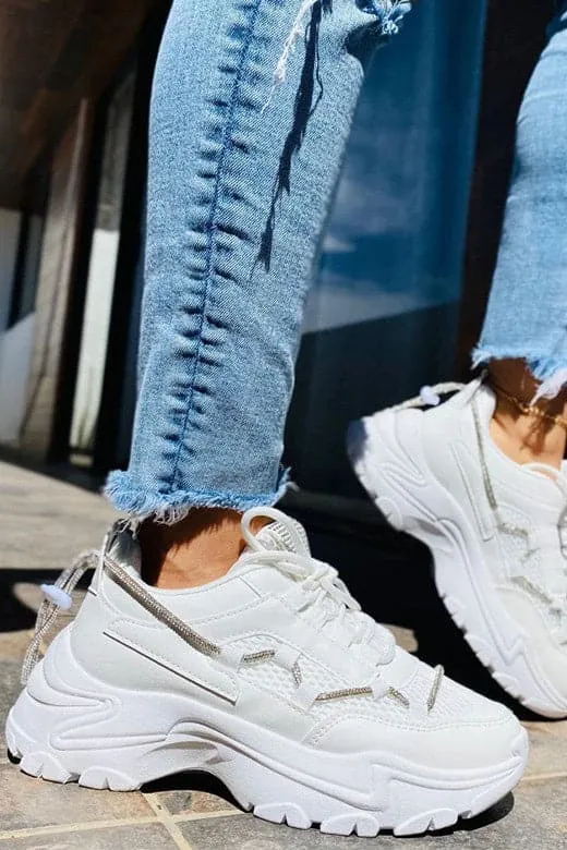 Daily Vibe Metallic Edge Chunky Lace Up Sneaker - FINAL SALE