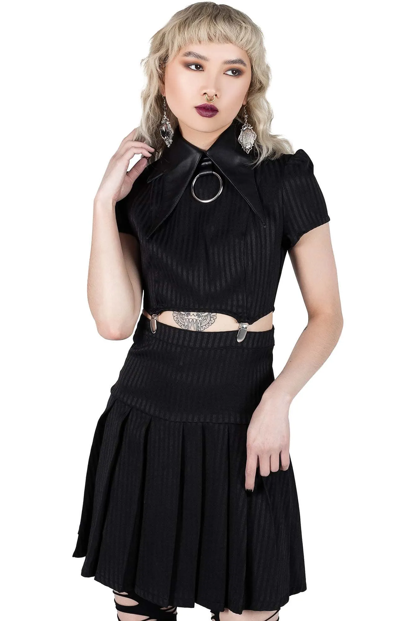 Darita Suspender Pinstripe Dress