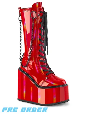 DEMONIA SWING-150 - RED PATENT  PRE ORDER 