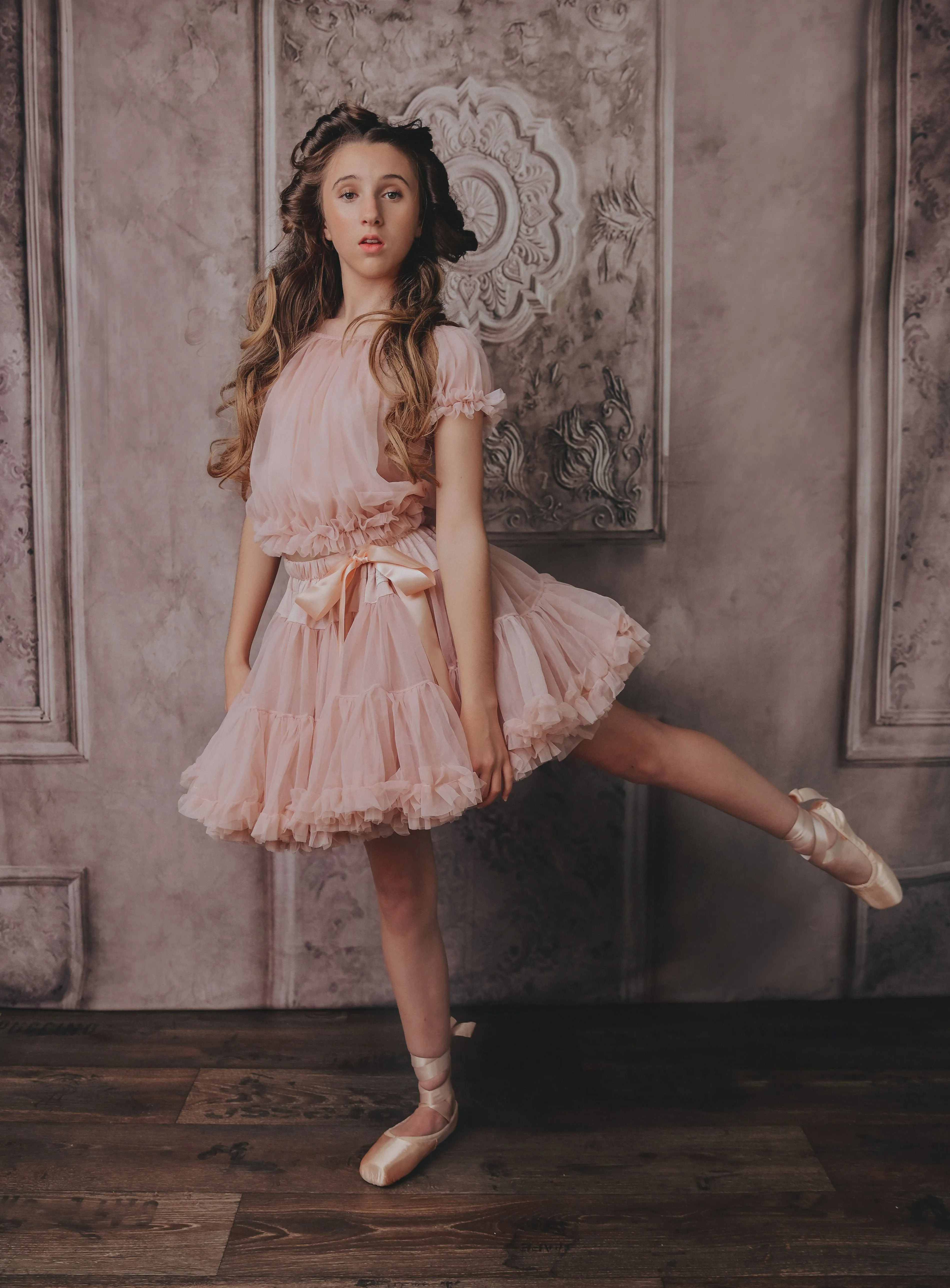 DOLLY by Le Petit Tom  FRILLY PRINCESS TOP ballet pink