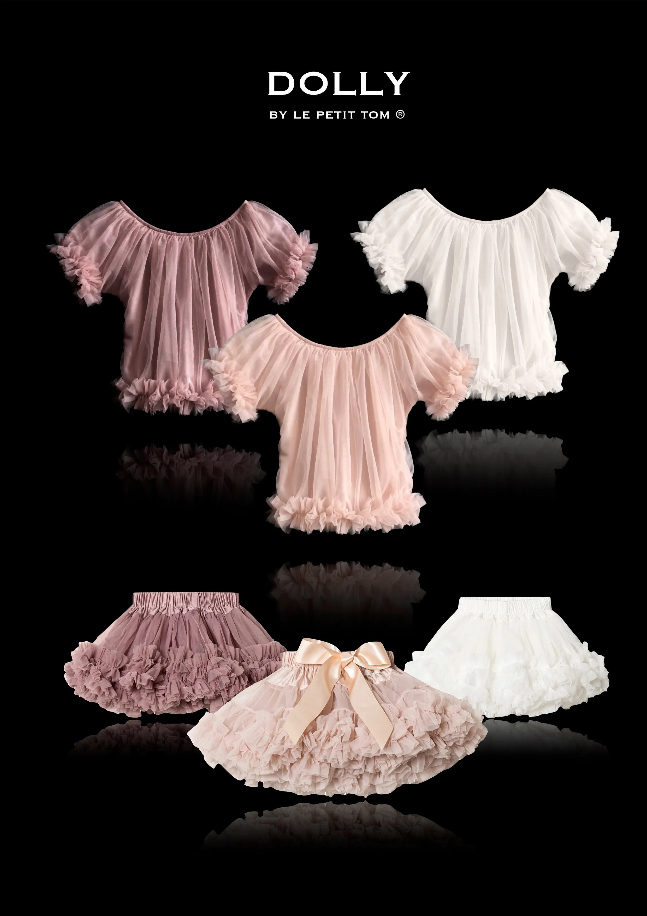 DOLLY by Le Petit Tom  FRILLY PRINCESS TOP ballet pink