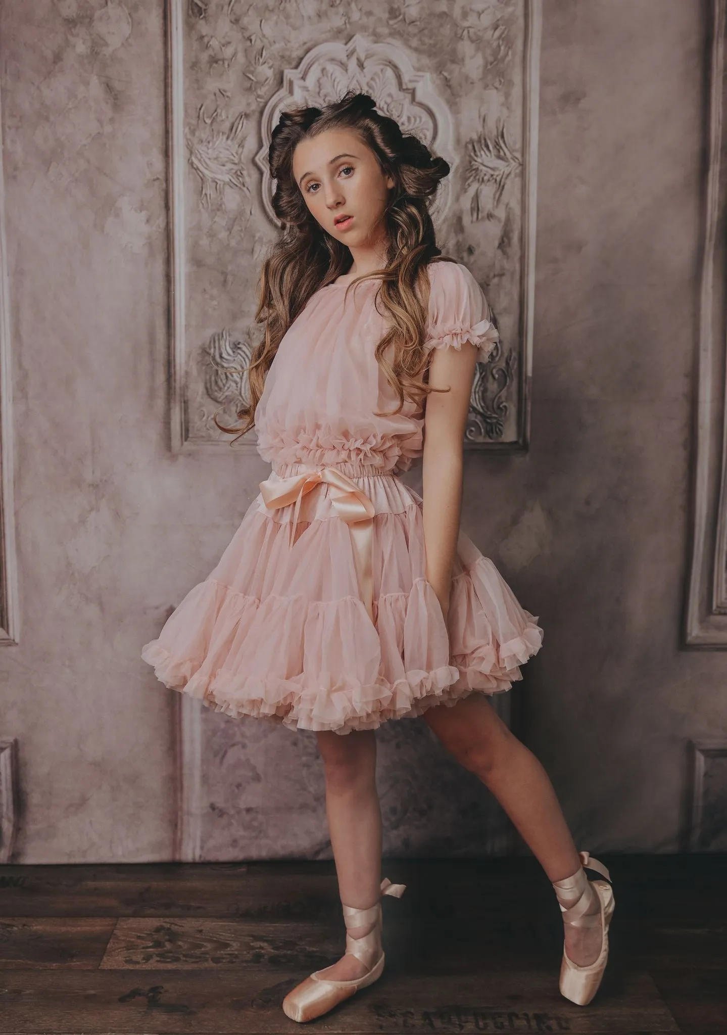 DOLLY by Le Petit Tom  FRILLY PRINCESS TOP ballet pink