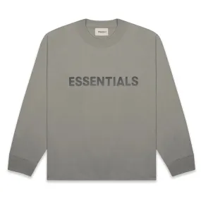 FEAR OF GOD ESSENTIALS LONG SLEEVE T-SHIRT - CEMENT