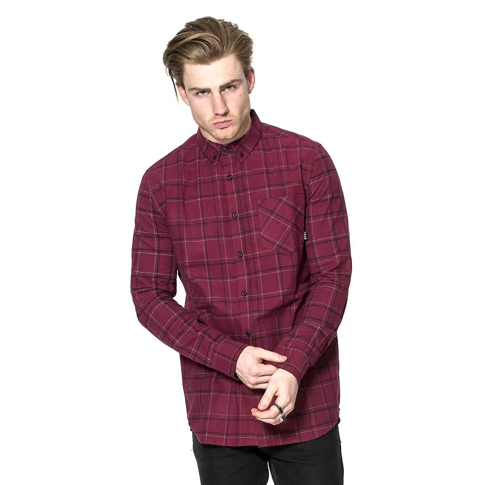 Flannel Oxblood Long Sleeve Shirt