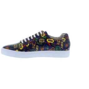 French connection rocket music print leather sneaker