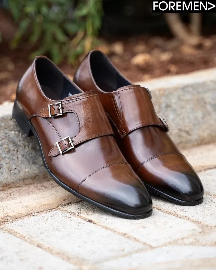 GARDON | Dark Tan Double Monk Strap