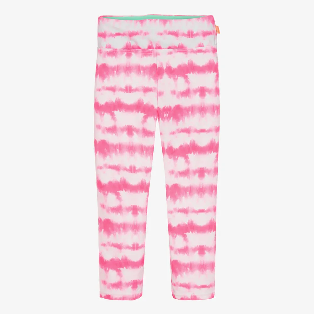 Girls Pink Tie-Dye Beach Leggings