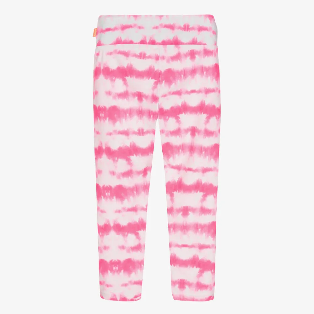 Girls Pink Tie-Dye Beach Leggings