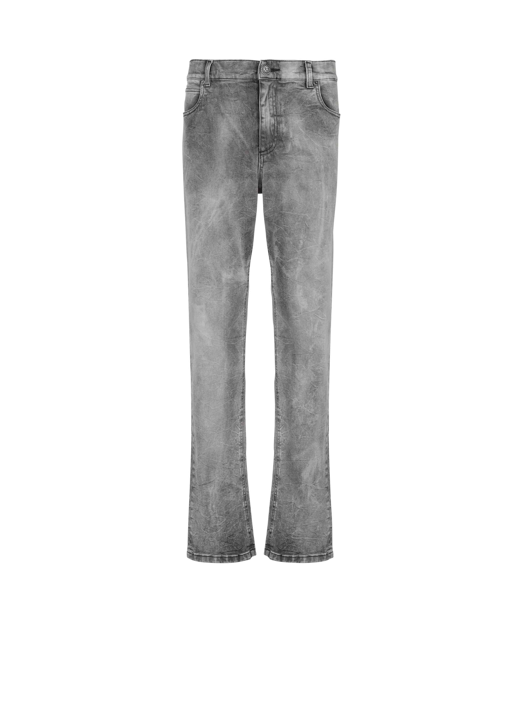 Grey denim regular-fit jeans