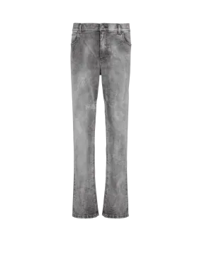 Grey denim regular-fit jeans