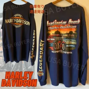 Harley Davidson  |Crew Neck Skull Unisex Street Style Long Sleeves Cotton